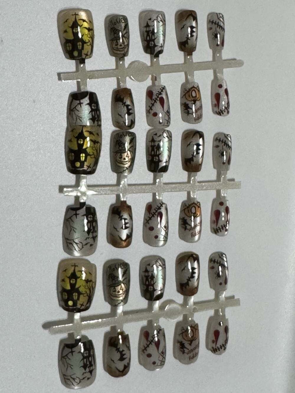 Unbranded Halloween Press-On Nails Short Square Cat Eye